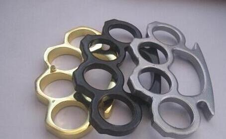 2PCS Silver and Black Thin Steel Brass knuckle dusters