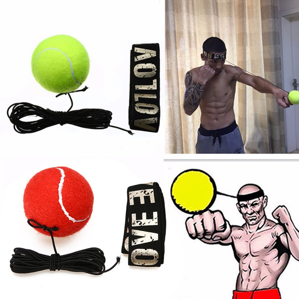 Fight Boxeo Ball Boxing Equipment With Head Band For Reflex Speed Training Boxing Punch Muay Thai Exercise Yellow/Red