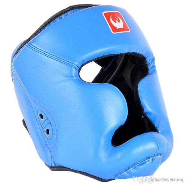 Boxing Head Guard PU Free Combat Head Protector Fully Protected Boxing Free Combat Helmet MMA UFC Monkey Face Muay Thai Fight Head Guard Red