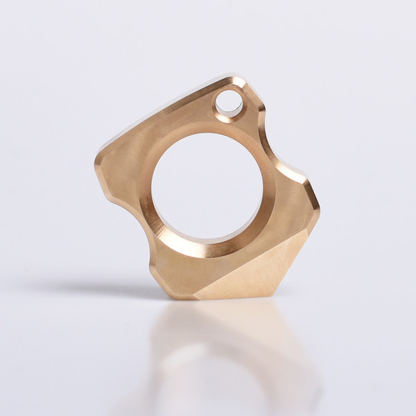 EDC Single Finger Knuckle Brass Duster Ring / Paper Weight CNC Machined 14mm Thick 23mm Finger Diameter 103g