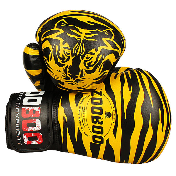 10Oz Zooboo Pu Leather Tiger Print Boxing Gloves Mma Twins Fighting Punching Gloves Kick Muay Thai Gym Training Boxing Gear