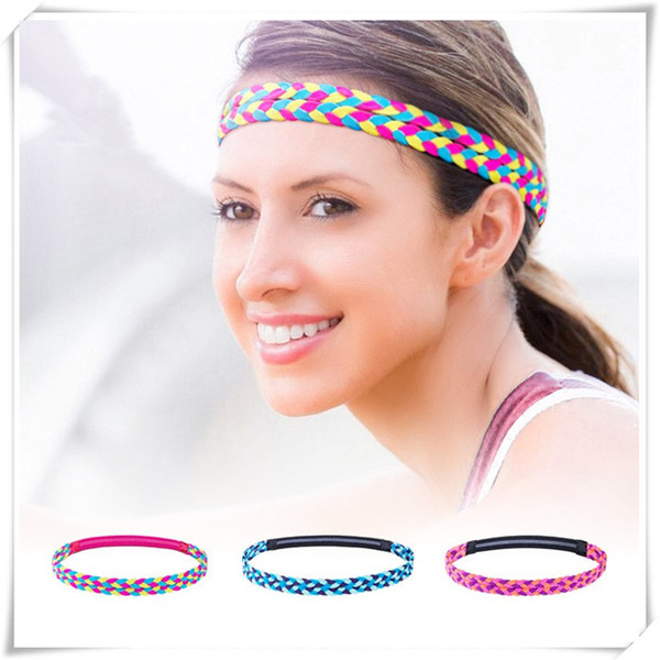 Woven Hair Band Double Braided Hair Rope Elastic Yoga Sports Gym Stretch Band Sport Sweat Sweatband Colorful