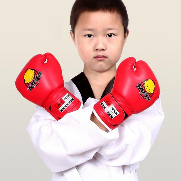 Free Shipping Kids Cartoon Sparring Ki ck Fight Boxing Training Gloves Red Training For Age 5-12 Years Old Children