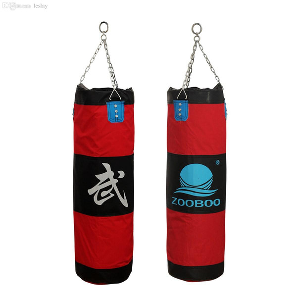 Wholesale-1PCS 90cm ZOOBOO MMA Karate Kick Fight Boxing Sandbag Sport Bag Heavy Duty Punch Training Bag With Chain