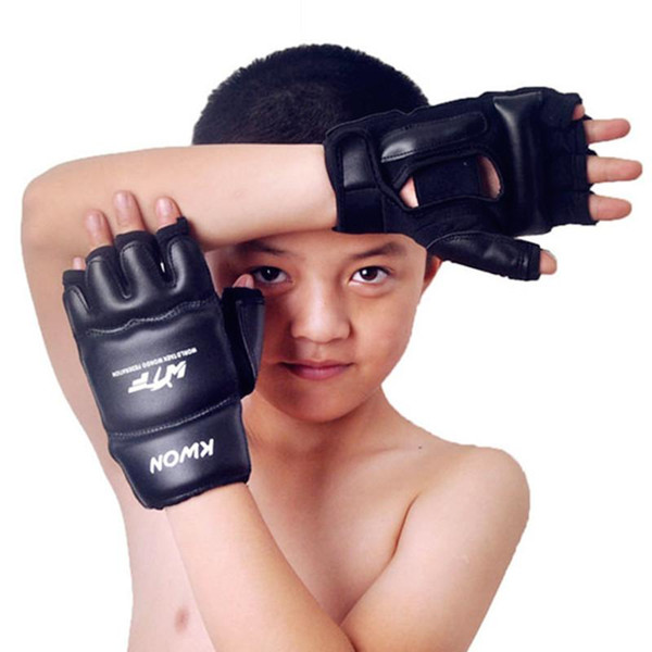 Kids Children half finger Boxing Gloves Mitts Sanda Karate Sandbag Taekwondo Protector Age 3-12