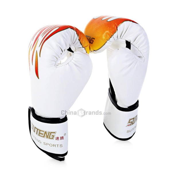 1 Pair Sparring Muay Thai Grappling Fire Pattern Kick Women Men MMA Boxing Gloves F