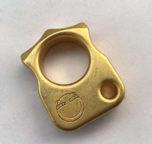 Newest Brass EDC Single Finger Knuckle Duster Ring / Paper Weight CNC Machined 12mm Thick 23mm Finger Diameter