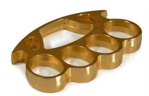 GOLD Thick Brass knuckles Knuckle dusters Belt Buckle,Self Defense Personal Security Women's and Men's self-defense Pendant