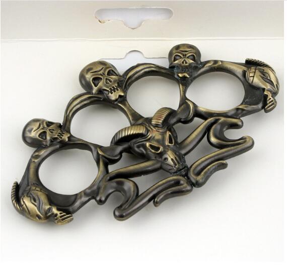 NEW SkULL Brass Knuckles Holy Spiritus Mundus Named Iron Dusters fist Window Breaker Finger Ring