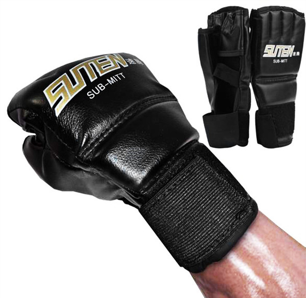 1 Pair PU Leather Boxing Gloves Sport Men Half Finger Muay Thai Gloves Mma Kick Boxing Training Boxing Mittens tactical Gloves