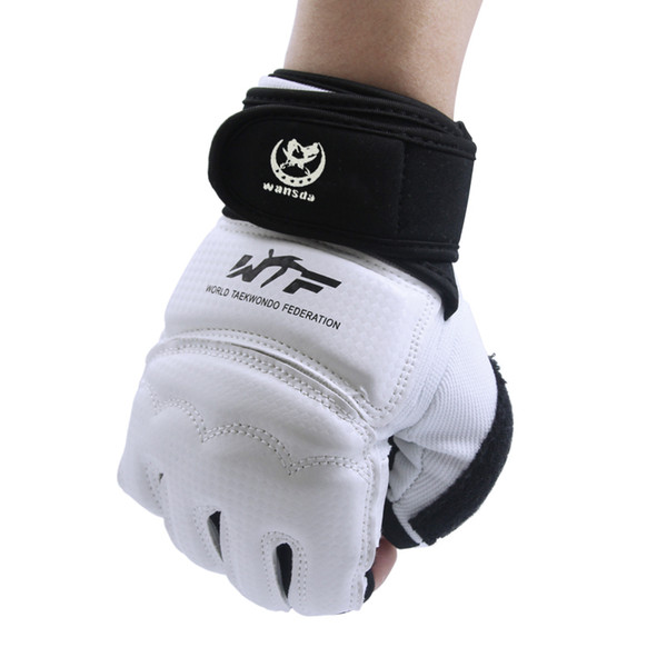 New Kick Boxing Gloves Mma Gloves Pu Leather Muay Thai Training Gloves Mma Boxer Black White Fight Boxing Equipment Half Mitts