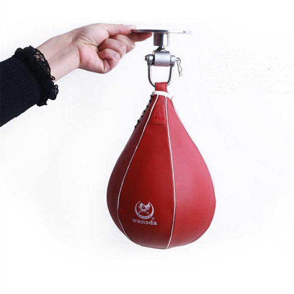 Boxing pear speed ball bag Sport Speed Bag Punch Exercise Fitness Training Ball without hanging (Black/Red)