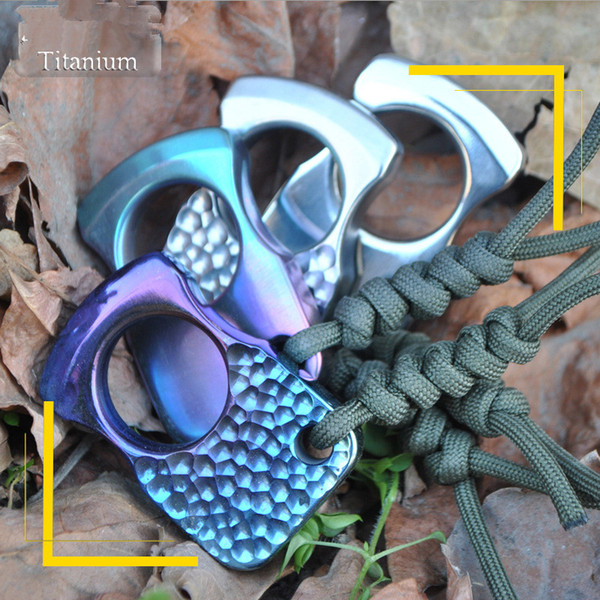 New EDC Tools Titanium alloy Single Finger Duster Self-Defense Tools BrokenWindow Emergency Escape Knuckles Keychain Free Shipping