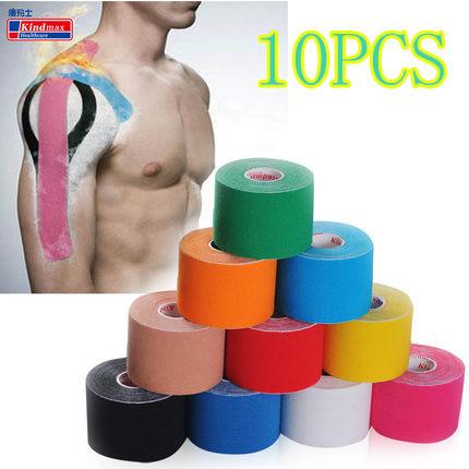 10rolls/lot armband 2.5cmx5m medical Kinesio tape kinesiology elastic bandage athletic sport muscle tape basketball sports etc.wholesale