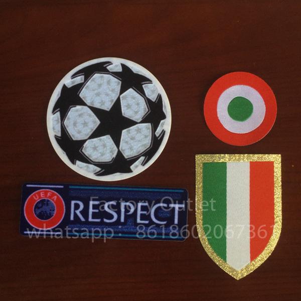 Champions League Italia Calcio patch Ju ven tus 15-18 red coppa Italia Circle Scudetto patch Scudetto + Italy Cup patch