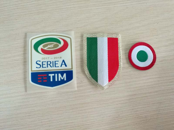 2017 2018 Italia Calcio patch Silicone Serie A patch red coppa Italia Circle Scudetto patch Scudetto + Italy Cup patches