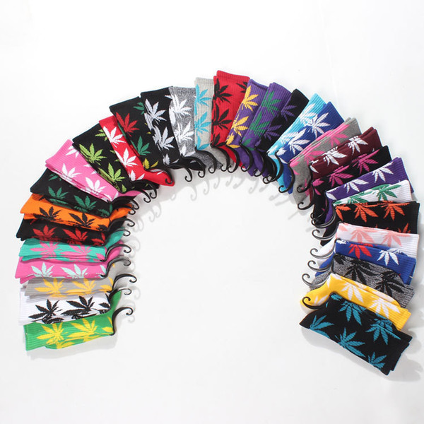 DHL/Fedex Shipping Printed Cotton Socks Men & Women Socks Unisex Maple Leaf Boys & Girls Basketball Sport Middle Socks