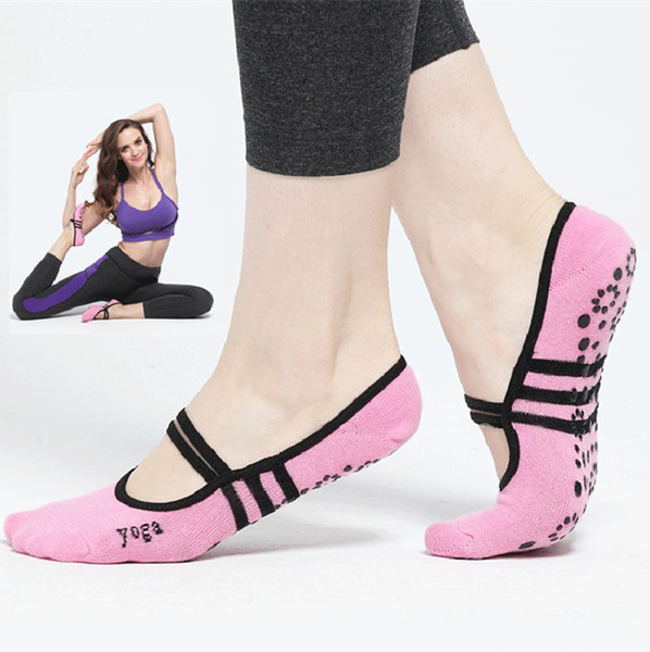 Pink Women Anti Slip Cotton Yoga Socks Ladies Sport Pilates Socks Ballet Socks Dance Sock