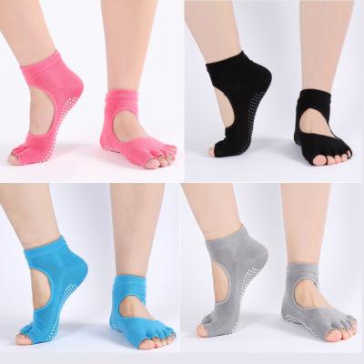 Women Half Toe Yoga Socks Cotton Non-Slip Breathable Sports Socks Peep Toe Dance Ballet Floor Pilates Sock