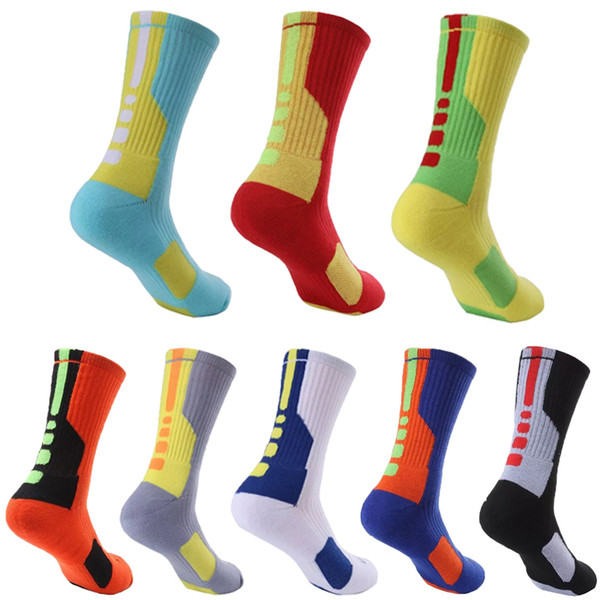 2017 new multi-color thickened towel bottom socks men and women elite outdoor sports socks professional basketball socks