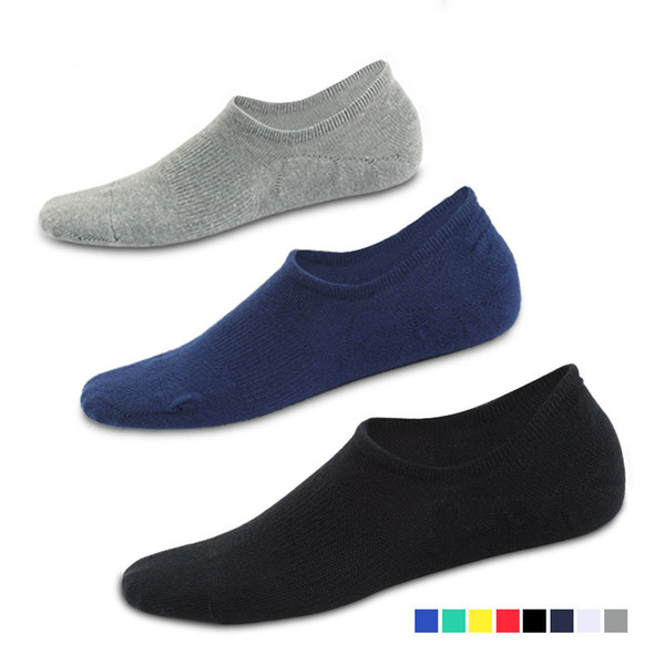 Solid color stealth fashion sports men's silicone anti-slippery socks 8 colors optional spring and autumn cotton socks boat socks