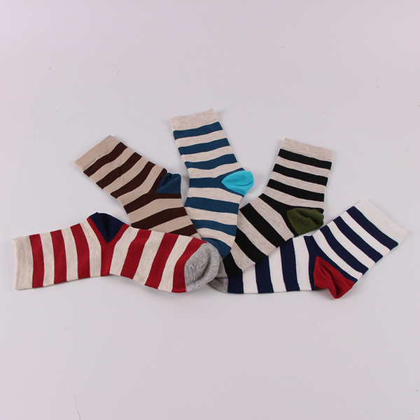 New 5-color mixed suit Fashion Men's Long Striped Sock For Men Compression Socks Calcetines Business Dress Socks meias masculinas Chaussette