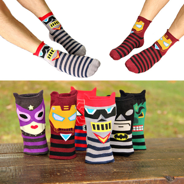 2017 Street Harajuku Men and Women Fashion Socks Cartoon Characters Cotton Personality Couple Socks USA Hero Alliance Series Tide Socks