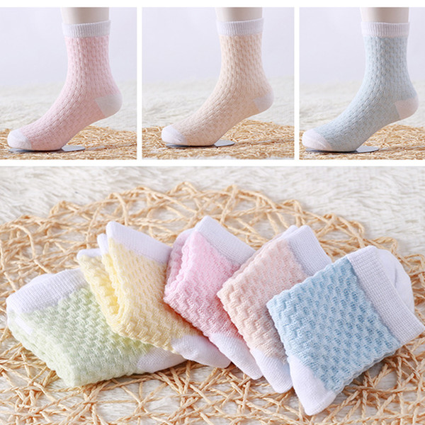 Full Season New Children Mid-calf length Sock cotton Cute Candy Color Male Girl Breathable Solid Color BABY Socks Princess Tide