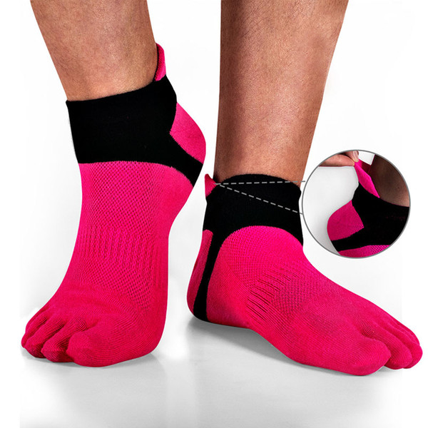 Wholesale 1 Pair Men's basketball sports Cotton Toe Sock Pure S Five Finger Socks Breathable 7 Colors NEW