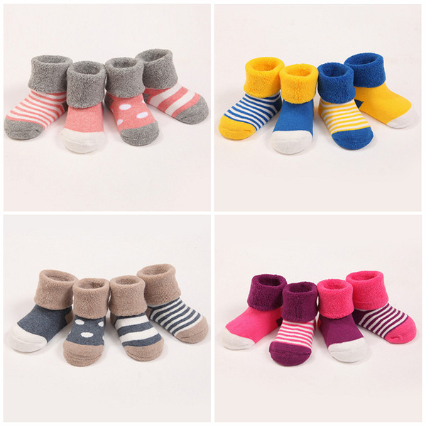 Wholesale autumn and winter terry thickening baby socks 4 kinds of cotton no bone Middle Tube breathable baby 0-3 year old socks