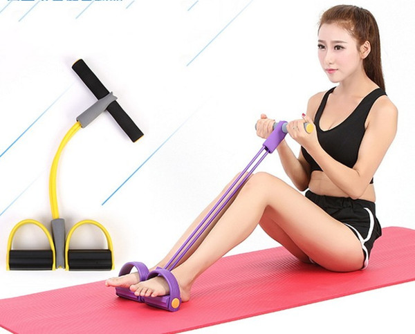 Latex Pedal Exerciser 2 Tubes Body Shaper Legs Arms Belly Slimmer Portable Resistance Bands Up Pull Rope Yoga Belts Fitness Equipment