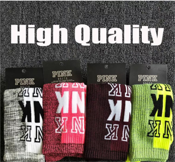 2019 Newest Love Pink Letters Scoks Longe Socks Fashion Stockings Sports Socks For Pink Skateboard Sock With Tag In Stock