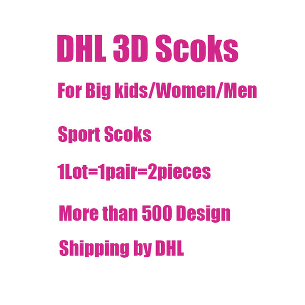 DHL 3D Sports Scoks Hot Sale Hip Hop Sock 3d Odd Cotton Skateboard Socks Printed Fast Shipping