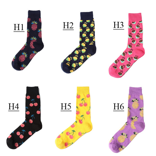 2017 new Happy socks fashion women men Fruit socks Adult casual cotton socks high quality