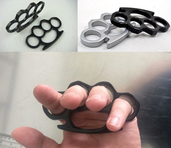 (Black and Silver)Thin Steel Brass knuckle dusters,Self Defense Personal Security Women and Men self-defense Pendant DHL free shipping