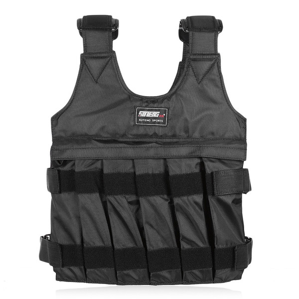 50kg Loading Weighted Vest For Boxing Training Equipment Adjustable Exercise Black Jacket Swat Sanda Sparring Protect