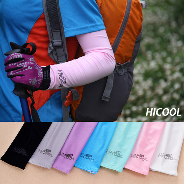 7 Colors Hicool Cool Golf Arm Sleeve Sun Protection UV Protector Summer Sports Cycling Arm Sleeve Arm Warmers with retail pack