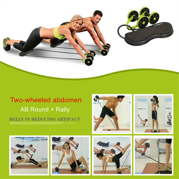 New Muscle Exercise Equipment Home Fitness Equipment Double Wheel Abdominal Power Wheel Ab Roller Gym Roller Trainer Training