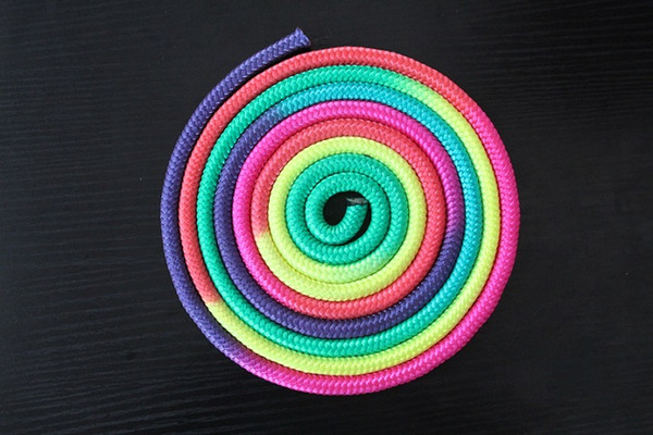 Factory Direct Selling Durable Nylon Rhythmic Gymnastics Rope Skipping Rope Rainbow Color for Exercise Fitness Sports Training Competition