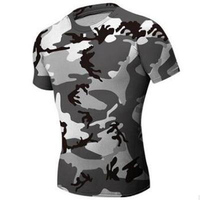 Hunting Camouflage Tight T-Shirt Men Gym Clothing Compression Army Tactical Combat Shirt Camo Compression Fitness Men Outdoor Sports Wear