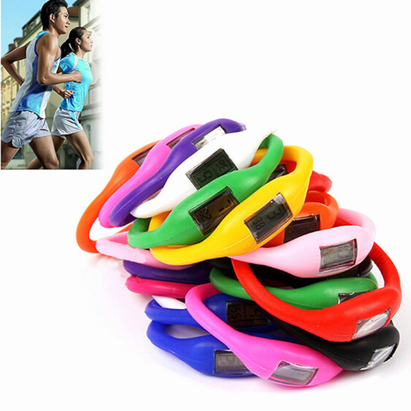 Anion Pedometers Silicone Fitness Tracker Silicone Wristband Bracelet Pedometer Potable Candy Color Rubber Bracelet Pedometer Gifts