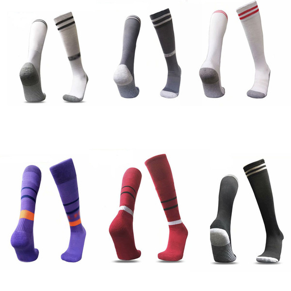 Real 2018 19 soccer socks adult sports socks men Knee High cotton Madrid soccer stocking thai quality Thicken Towel Bottom Socks