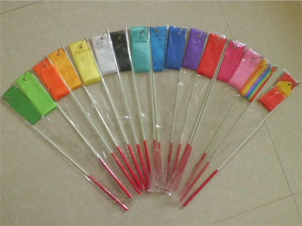 100 pcs Rhythmic Gymnastics Gimnasia Ritmica RG Ribbon 4 Meters Child adult Props Dance Stick 5cm Width sports equipmemnt colors