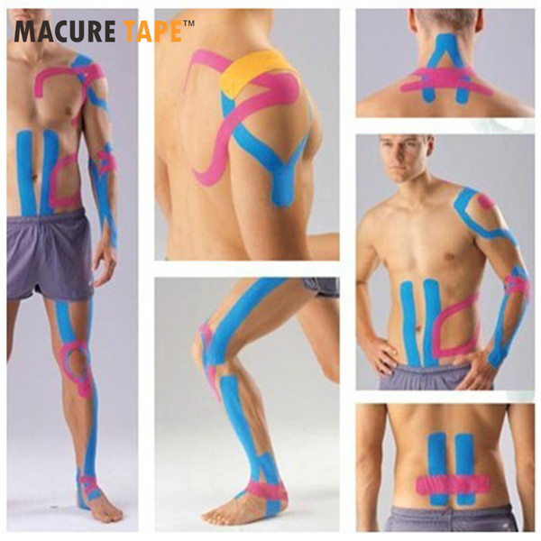 Wholesale- 10 Rolls Mix Color Macure Kinesio tape Cotton Kinesiology tape 5cm x 5m 10rolls/lot free shipping