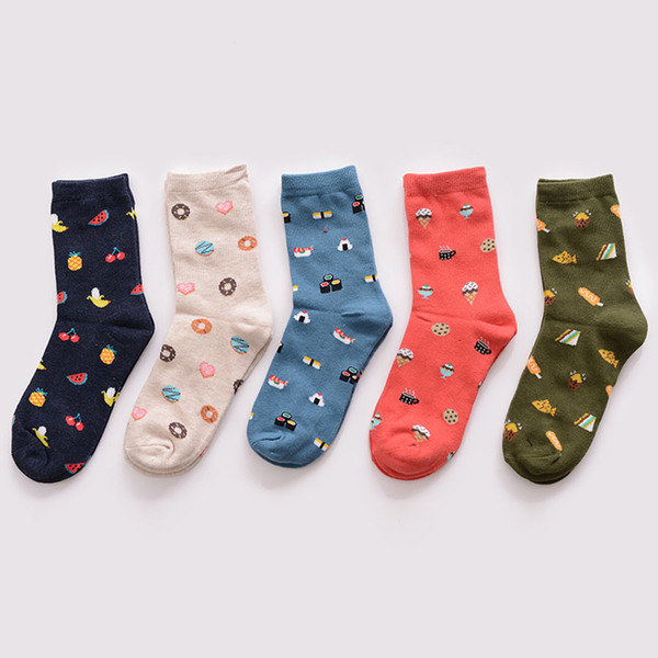 3D Cartoon Sock Winter new fashion Korea creative cartoon life food sushi watermelon male and female short tube cotton socks