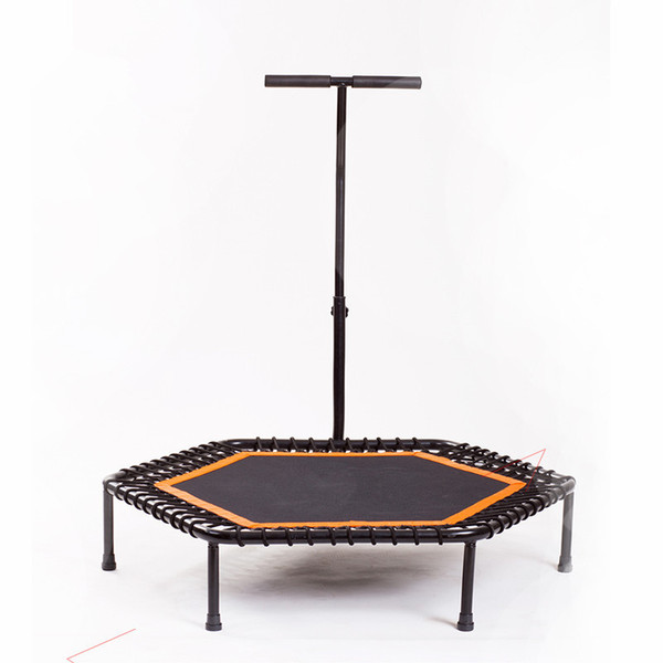 In-Home Silent Fitness Trampoline Fun Super Jumper with Handrail Indoor Rebounder for Adults Urban Cardio Workout Trainer D90601