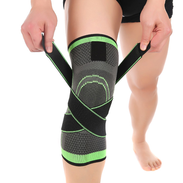 Wholesale- 3D weaving pressurization knee brace basketball tennis hiking cycling knee support professional protective sports knee pad