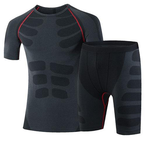 New Compression Tights Suit Fitness Short Sleeve Shirt Quick Dry Gym Training Tracksuit Sport Polyester Running Set Yoga set Men 60036004