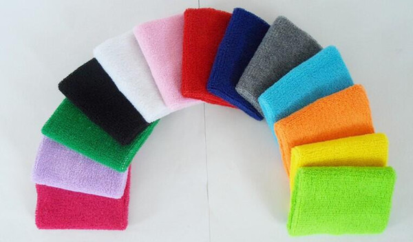 2016 New and hot Unisex Cotton Sweat Band Sweatband Wristband Arm Band Basketball Tennis Gym Yoga Wrist Support DHL FEDEX FREE SHIPPING