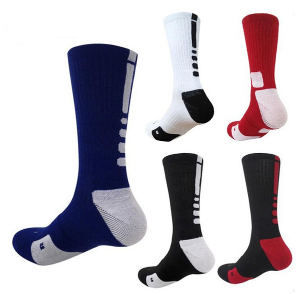 2017 Hot Sale USA Professional Elite Basketball Socks Long Knee Athletic Sport Socks Men Fashion Compression Thermal Winter Socks 7 Colors